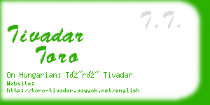 tivadar toro business card